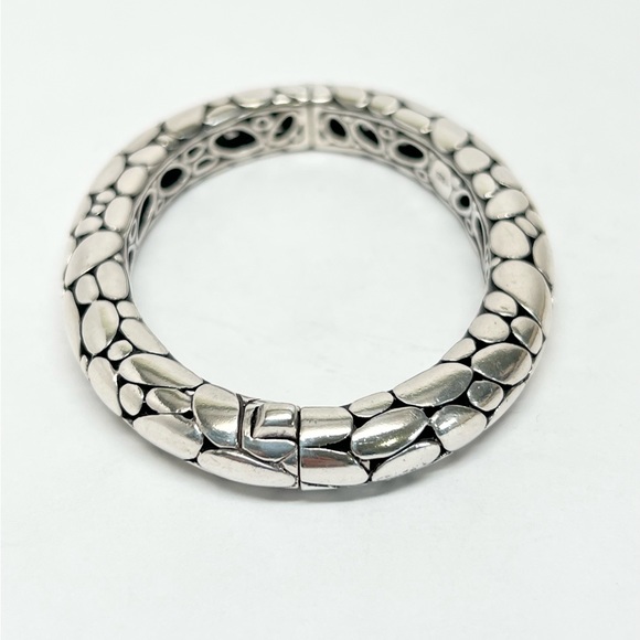 John Hardy Kali “Pebble” Hinged Bangle Bracelet .925 Sterling Silver - Picture 4 of 10